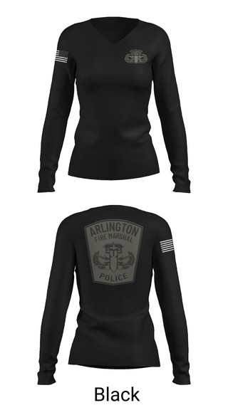 Womens Long Sleeve Vneck Shirt, Arlington County Bomb Squad, Fire Department, Teamtime, Team time, sublimation, custom sports apparel, team uniforms, spirit wear, spiritwear, sports uniforms, custom shirts, team store, custom team store, fundraiser sports, apparel fundraiser