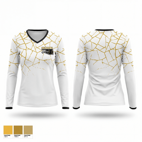 Womens Long Sleeve Vneck Shirt, Oklahoma dirtbags, Baseball, Teamtime, Team time, sublimation, custom sports apparel, team uniforms, spirit wear, spiritwear, sports uniforms, custom shirts, team store, custom team store, fundraiser sports, apparel fundraiser