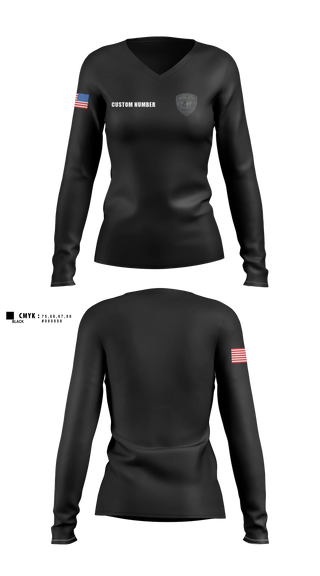 Womens Long Sleeve Vneck Shirt, Sour Lake Police Department, Police, Teamtime, Team time, sublimation, custom sports apparel, team uniforms, spirit wear, spiritwear, sports uniforms, custom shirts, team store, custom team store, fundraiser sports, apparel fundraiser