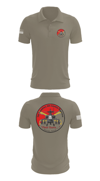 Short Sleeve Performance Polo, 7th Squadron, Sixth Cavalry Regiment, , Teamtime, Team time, sublimation, custom sports apparel, team uniforms, spirit wear, spiritwear, sports uniforms, custom shirts, team store, custom team store, fundraiser sports, apparel fundraiser