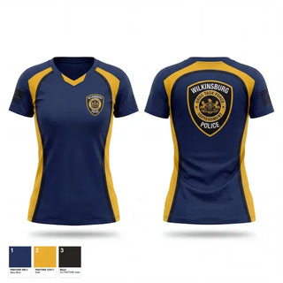 Womens Short Sleeve Vneck Shirt, Wilkinsburg Police Department, Police, Teamtime, Team time, sublimation, custom sports apparel, team uniforms, spirit wear, spiritwear, sports uniforms, custom shirts, team store, custom team store, fundraiser sports, apparel fundraiser