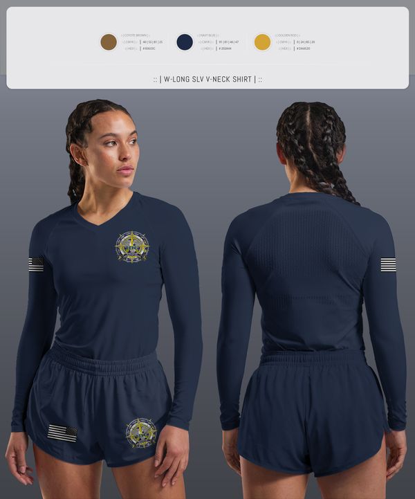 Womens Long Sleeve Vneck Shirt, SWMI, , Teamtime, Team time, sublimation, custom sports apparel, team uniforms, spirit wear, spiritwear, sports uniforms, custom shirts, team store, custom team store, fundraiser sports, apparel fundraiser