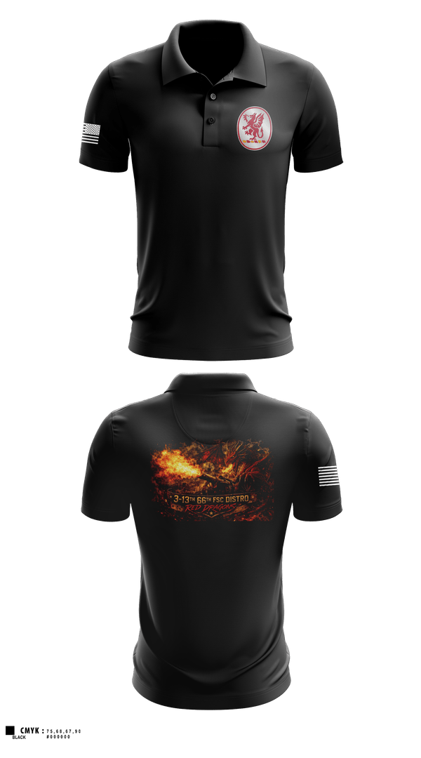 Short Sleeve Performance Polo, 3-13th 66th FSC, Army, Teamtime, Team time, sublimation, custom sports apparel, team uniforms, spirit wear, spiritwear, sports uniforms, custom shirts, team store, custom team store, fundraiser sports, apparel fundraiser