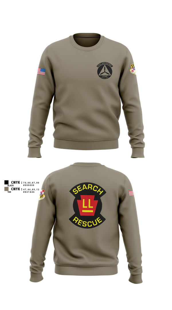 Crew Neck Sweatshirt, Wicomico Composite Squadron, Air Force, Teamtime, Team time, sublimation, custom sports apparel, team uniforms, spirit wear, spiritwear, sports uniforms, custom shirts, team store, custom team store, fundraiser sports, apparel fundraiser