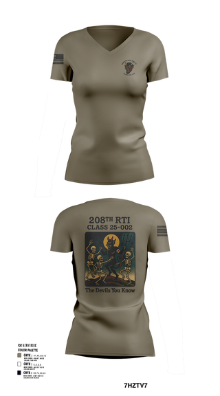 Womens Short Sleeve Vneck Shirt, 208th RTI MED TRNG CO Class 25-002, , Teamtime, Team time, sublimation, custom sports apparel, team uniforms, spirit wear, spiritwear, sports uniforms, custom shirts, team store, custom team store, fundraiser sports, apparel fundraiser