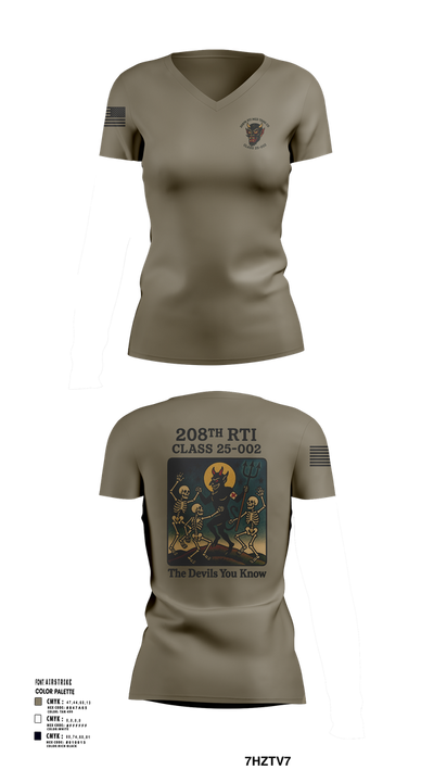 208th RTI MED TRNG CO Class 25-002 54968999 Women's Short Sleeve V-neck Shirt - 101