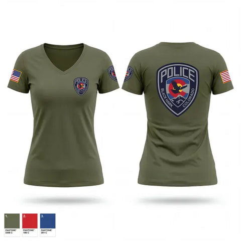 Womens Short Sleeve Vneck Shirt, Police, Police, Teamtime, Team time, sublimation, custom sports apparel, team uniforms, spirit wear, spiritwear, sports uniforms, custom shirts, team store, custom team store, fundraiser sports, apparel fundraiser