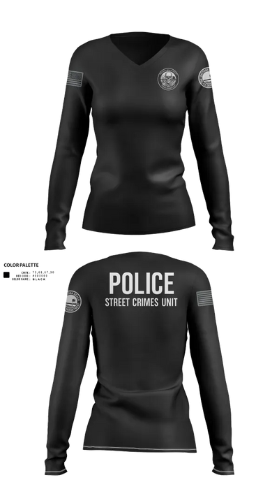 STREET CRIMES 66596550 Women's Long Sleeve V-neck Shirt - 110
