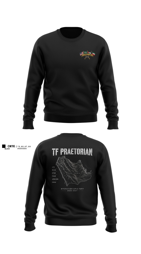 Crew Neck Sweatshirt, 192nd MP BN, Army, Teamtime, Team time, sublimation, custom sports apparel, team uniforms, spirit wear, spiritwear, sports uniforms, custom shirts, team store, custom team store, fundraiser sports, apparel fundraiser