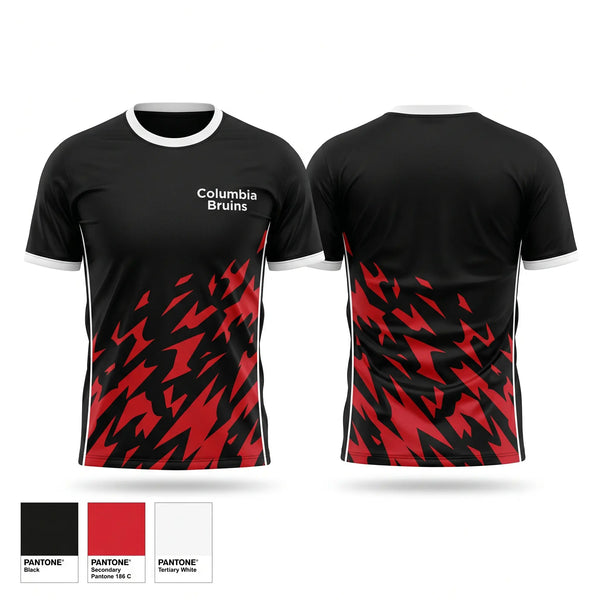 Soft Poly Tee Cotton Like Feel, Columbia Bruins, Cheer, Teamtime, Team time, sublimation, custom sports apparel, team uniforms, spirit wear, spiritwear, sports uniforms, custom shirts, team store, custom team store, fundraiser sports, apparel fundraiser