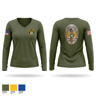 Womens Long Sleeve Vneck Shirt, Littleton NH Police Department, Police, Teamtime, Team time, sublimation, custom sports apparel, team uniforms, spirit wear, spiritwear, sports uniforms, custom shirts, team store, custom team store, fundraiser sports, apparel fundraiser