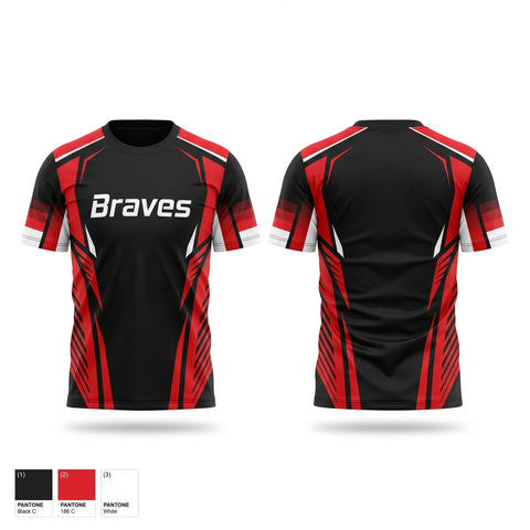 Short Sleeve Performance Shirt, Braves, Men's Soccer, Teamtime, Team time, sublimation, custom sports apparel, team uniforms, spirit wear, spiritwear, sports uniforms, custom shirts, team store, custom team store, fundraiser sports, apparel fundraiser