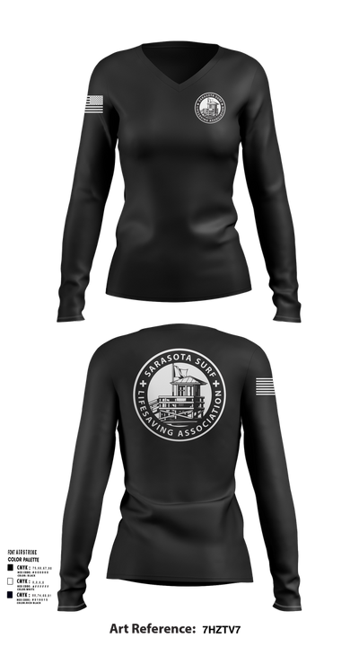 Sarasota Surf Lifesaving Association 11699985 Women's Long Sleeve V-neck Shirt - 101