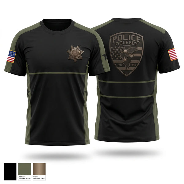 Old School Cotton Feel Shirt, Oglesby, Police, Teamtime, Team time, sublimation, custom sports apparel, team uniforms, spirit wear, spiritwear, sports uniforms, custom shirts, team store, custom team store, fundraiser sports, apparel fundraiser