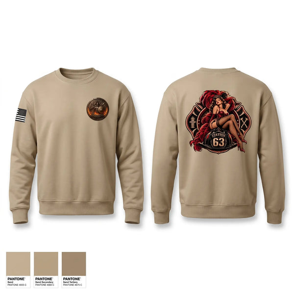 Crew Neck Sweatshirt, Cal Fire, Fire Department, Teamtime, Team time, sublimation, custom sports apparel, team uniforms, spirit wear, spiritwear, sports uniforms, custom shirts, team store, custom team store, fundraiser sports, apparel fundraiser