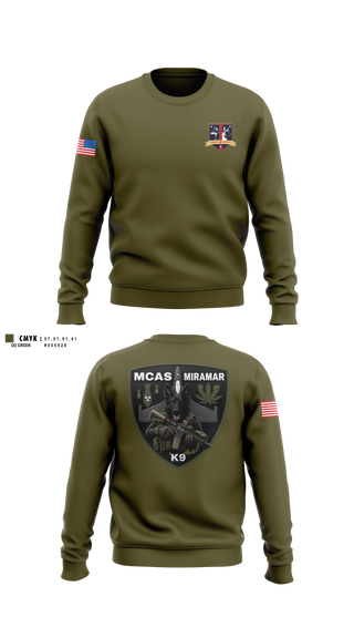 Crew Neck Sweatshirt, MCAS Miramar Military Working Dog Section, Marines, Teamtime, Team time, sublimation, custom sports apparel, team uniforms, spirit wear, spiritwear, sports uniforms, custom shirts, team store, custom team store, fundraiser sports, apparel fundraiser