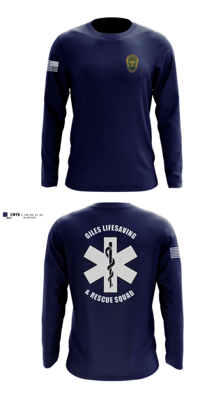Long Sleeve Performance Shirt, Giles Lifesaving & Rescue Squad, EMS/EMT, Teamtime, Team time, sublimation, custom sports apparel, team uniforms, spirit wear, spiritwear, sports uniforms, custom shirts, team store, custom team store, fundraiser sports, apparel fundraiser
