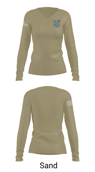 Womens Long Sleeve Vneck Shirt, 130 FAB, Army, Teamtime, Team time, sublimation, custom sports apparel, team uniforms, spirit wear, spiritwear, sports uniforms, custom shirts, team store, custom team store, fundraiser sports, apparel fundraiser