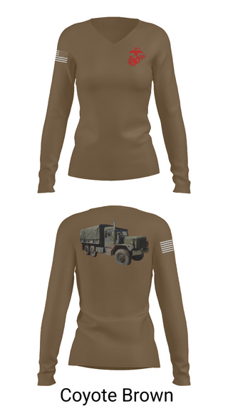 Womens Long Sleeve Vneck Shirt, H&S Battalion HQ CO Station Motor T, , Teamtime, Team time, sublimation, custom sports apparel, team uniforms, spirit wear, spiritwear, sports uniforms, custom shirts, team store, custom team store, fundraiser sports, apparel fundraiser
