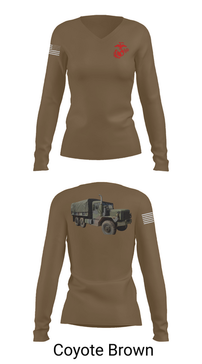 H&S Battalion HQ CO Station Motor T 63932738 Women's Long Sleeve V-neck Shirt - 17