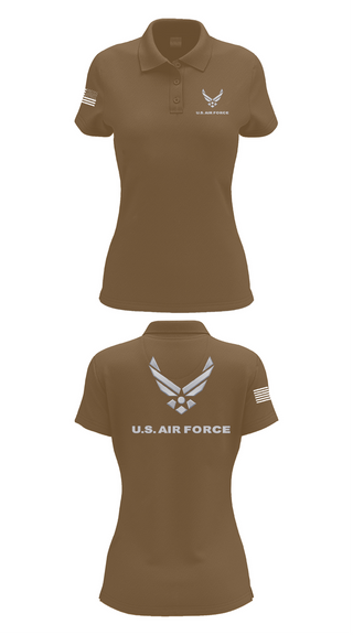 Womens Short Sleeve Performance Polo, USAF Volunteer, Air Force, Teamtime, Team time, sublimation, custom sports apparel, team uniforms, spirit wear, spiritwear, sports uniforms, custom shirts, team store, custom team store, fundraiser sports, apparel fundraiser
