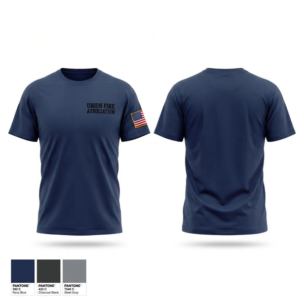 Old School Cotton Feel Shirt, Union Fire Association, Fire Department, Teamtime, Team time, sublimation, custom sports apparel, team uniforms, spirit wear, spiritwear, sports uniforms, custom shirts, team store, custom team store, fundraiser sports, apparel fundraiser