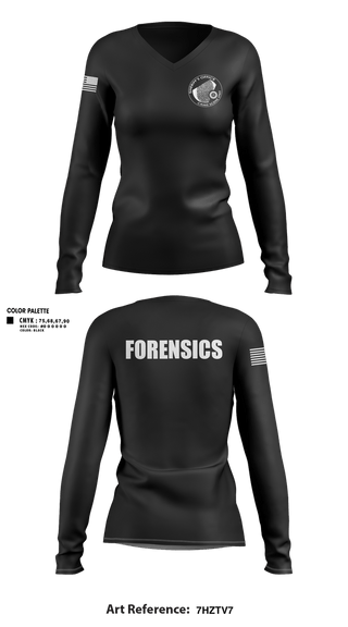 Womens Long Sleeve Vneck Shirt, Crime Scene UnitCrime Scene Unit, Police, Teamtime, Team time, sublimation, custom sports apparel, team uniforms, spirit wear, spiritwear, sports uniforms, custom shirts, team store, custom team store, fundraiser sports, apparel fundraiser