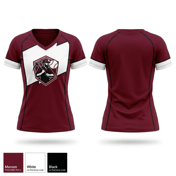 Womens Short Sleeve Vneck Shirt, Crosby-Ironton Rangers, Softball, Teamtime, Team time, sublimation, custom sports apparel, team uniforms, spirit wear, spiritwear, sports uniforms, custom shirts, team store, custom team store, fundraiser sports, apparel fundraiser