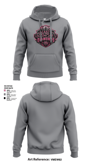 Hoodie, SSA Lady Diamonds, Women's Basketball, Teamtime, Team time, sublimation, custom sports apparel, team uniforms, spirit wear, spiritwear, sports uniforms, custom shirts, team store, custom team store, fundraiser sports, apparel fundraiser