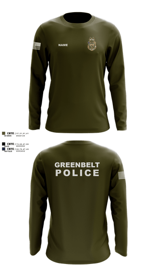 Long Sleeve Performance Shirt, Greenbelt Police Department, Police, Teamtime, Team time, sublimation, custom sports apparel, team uniforms, spirit wear, spiritwear, sports uniforms, custom shirts, team store, custom team store, fundraiser sports, apparel fundraiser