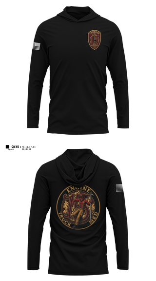 Long Sleeve Performance Shirt with hood, Full House, Fire Department, Teamtime, Team time, sublimation, custom sports apparel, team uniforms, spirit wear, spiritwear, sports uniforms, custom shirts, team store, custom team store, fundraiser sports, apparel fundraiser