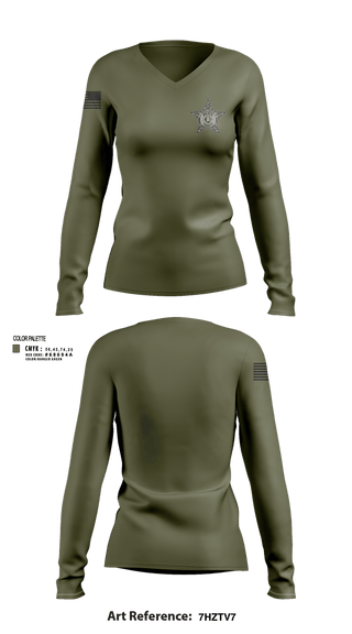 Womens Long Sleeve Vneck Shirt, Walker county sheriffs office, Police, Teamtime, Team time, sublimation, custom sports apparel, team uniforms, spirit wear, spiritwear, sports uniforms, custom shirts, team store, custom team store, fundraiser sports, apparel fundraiser
