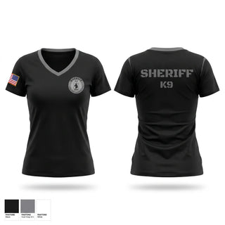 Womens Short Sleeve Vneck Shirt, SHERIFF K9 UNIT, Police, Teamtime, Team time, sublimation, custom sports apparel, team uniforms, spirit wear, spiritwear, sports uniforms, custom shirts, team store, custom team store, fundraiser sports, apparel fundraiser