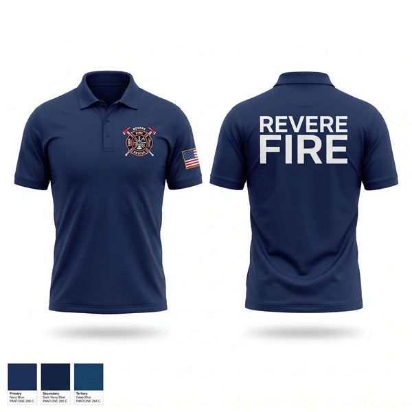 Short Sleeve Performance Polo, Revere Fire Department, Fire Department, Teamtime, Team time, sublimation, custom sports apparel, team uniforms, spirit wear, spiritwear, sports uniforms, custom shirts, team store, custom team store, fundraiser sports, apparel fundraiser