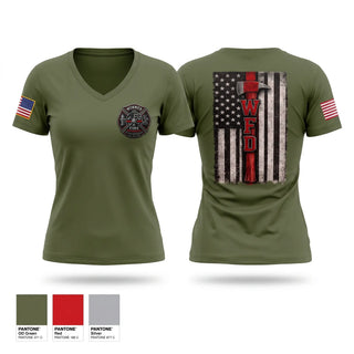Womens Short Sleeve Vneck Shirt, Winner Fire Department, Fire Department, Teamtime, Team time, sublimation, custom sports apparel, team uniforms, spirit wear, spiritwear, sports uniforms, custom shirts, team store, custom team store, fundraiser sports, apparel fundraiser