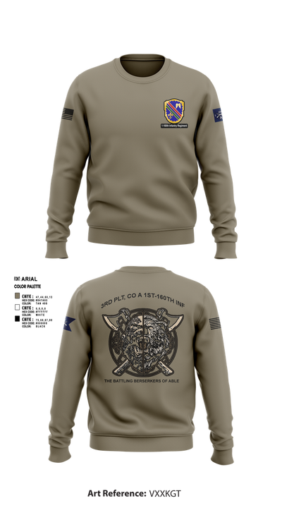 Co A, 1st-160th INF, 79th IBCT 97835057 Crew Neck Sweatshirt - 3