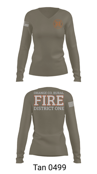 Womens Long Sleeve Vneck Shirt, Orange County Rural District 1 Fire Department, , Teamtime, Team time, sublimation, custom sports apparel, team uniforms, spirit wear, spiritwear, sports uniforms, custom shirts, team store, custom team store, fundraiser sports, apparel fundraiser