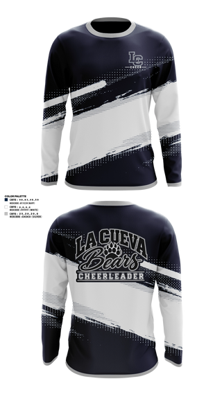 Long Sleeve Performance Shirt, La Cueva Bears, Cheer, Teamtime, Team time, sublimation, custom sports apparel, team uniforms, spirit wear, spiritwear, sports uniforms, custom shirts, team store, custom team store, fundraiser sports, apparel fundraiser