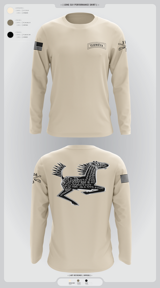 Long Sleeve Performance Shirt, DET 1 HHC 3-116 CAV, Army, Teamtime, Team time, sublimation, custom sports apparel, team uniforms, spirit wear, spiritwear, sports uniforms, custom shirts, team store, custom team store, fundraiser sports, apparel fundraiser