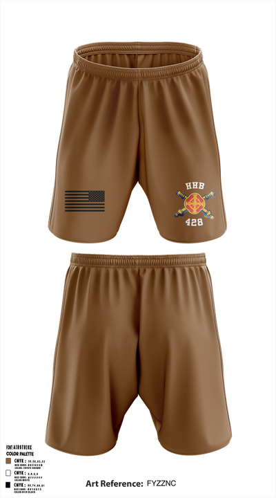 HHB, 428th Field Artillery Brigade 81466610 Athletic Shorts With Pockets - 1