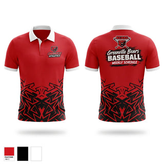 Short Sleeve Performance Polo, Greenville Bears, Baseball, Teamtime, Team time, sublimation, custom sports apparel, team uniforms, spirit wear, spiritwear, sports uniforms, custom shirts, team store, custom team store, fundraiser sports, apparel fundraiser