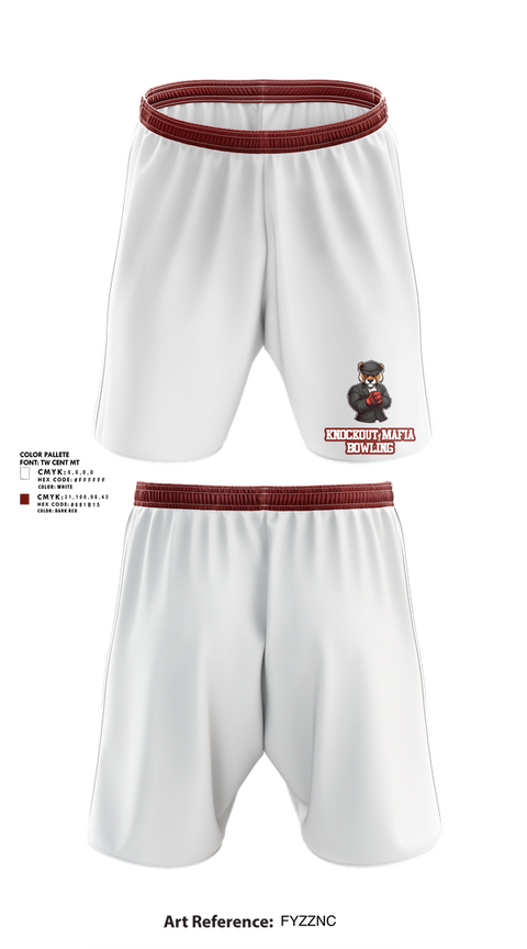 Athletic Shorts With Pockets, Knockout Mafia, Bowling, Teamtime, Team time, sublimation, custom sports apparel, team uniforms, spirit wear, spiritwear, sports uniforms, custom shirts, team store, custom team store, fundraiser sports, apparel fundraiser