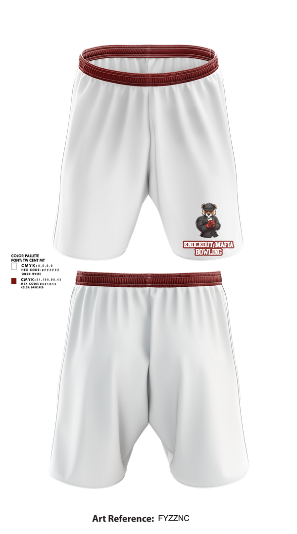 Athletic Shorts With Pockets, Knockout Mafia, Bowling, Teamtime, Team time, sublimation, custom sports apparel, team uniforms, spirit wear, spiritwear, sports uniforms, custom shirts, team store, custom team store, fundraiser sports, apparel fundraiser