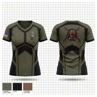 Womens Short Sleeve Vneck Shirt, 715th MP CO DET, Army, Teamtime, Team time, sublimation, custom sports apparel, team uniforms, spirit wear, spiritwear, sports uniforms, custom shirts, team store, custom team store, fundraiser sports, apparel fundraiser