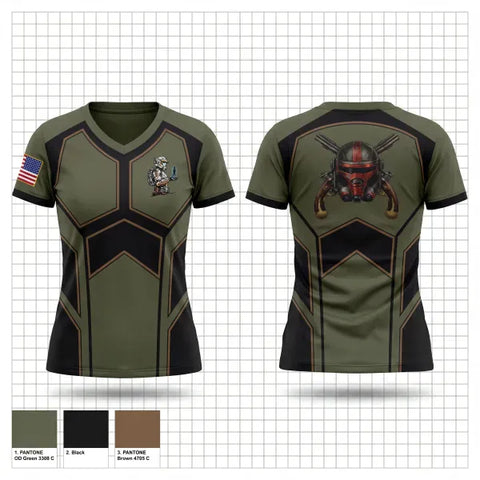 Womens Short Sleeve Vneck Shirt, 715th MP CO DET, Army, Teamtime, Team time, sublimation, custom sports apparel, team uniforms, spirit wear, spiritwear, sports uniforms, custom shirts, team store, custom team store, fundraiser sports, apparel fundraiser