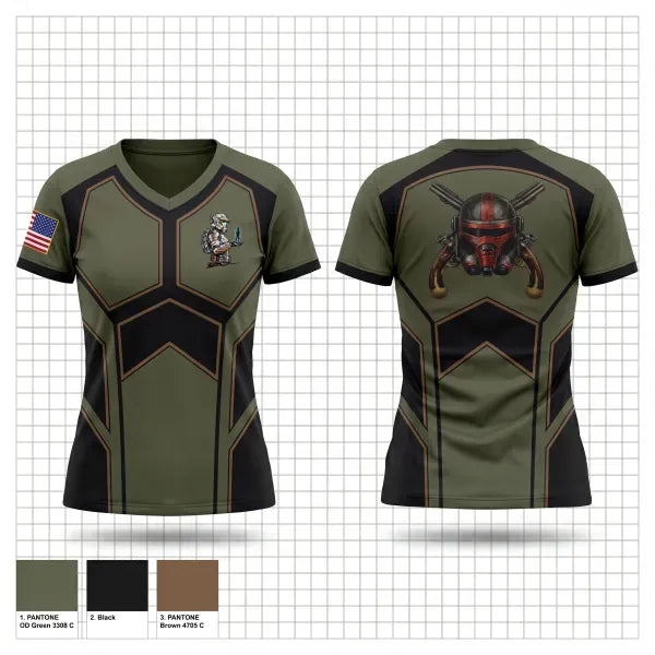 Womens Short Sleeve Vneck Shirt, 715th MP CO DET, Army, Teamtime, Team time, sublimation, custom sports apparel, team uniforms, spirit wear, spiritwear, sports uniforms, custom shirts, team store, custom team store, fundraiser sports, apparel fundraiser