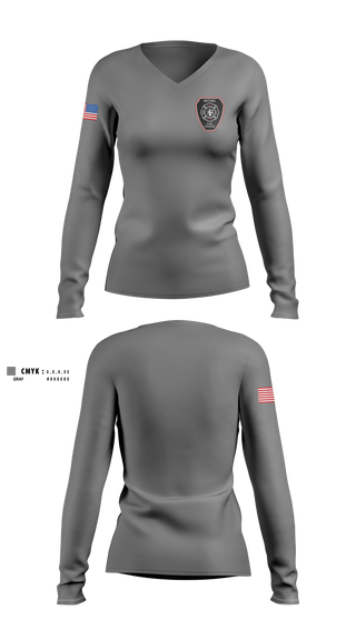 Womens Long Sleeve Vneck Shirt, Litchfield Volunteer Fire Department, Fire Department, Teamtime, Team time, sublimation, custom sports apparel, team uniforms, spirit wear, spiritwear, sports uniforms, custom shirts, team store, custom team store, fundraiser sports, apparel fundraiser