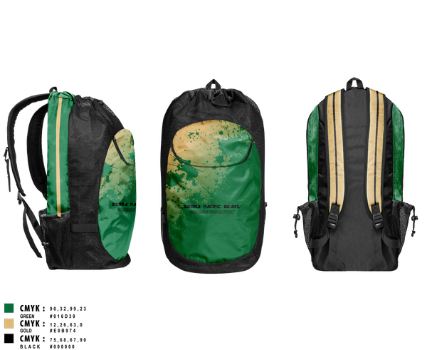 Gear Bag, Sierra Pacífic Bears, Cross Country, Teamtime, Team time, sublimation, custom sports apparel, team uniforms, spirit wear, spiritwear, sports uniforms, custom shirts, team store, custom team store, fundraiser sports, apparel fundraiser