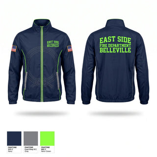 Windbreaker, East Side Fire Department (Belleville), Fire Department, Teamtime, Team time, sublimation, custom sports apparel, team uniforms, spirit wear, spiritwear, sports uniforms, custom shirts, team store, custom team store, fundraiser sports, apparel fundraiser