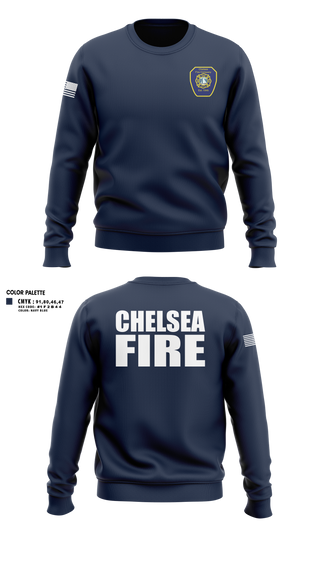 Crew Neck Sweatshirt, Chelsea Fire, Fire Department, Teamtime, Team time, sublimation, custom sports apparel, team uniforms, spirit wear, spiritwear, sports uniforms, custom shirts, team store, custom team store, fundraiser sports, apparel fundraiser